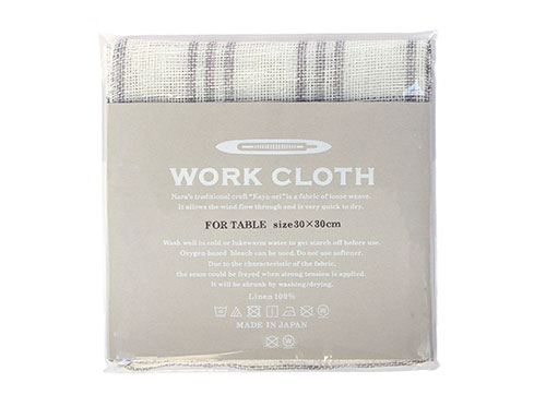 中川政七商店　麻ふきん　ワーククロス（WORKCLOTRH）　FOR TABLE チェック/グレー
