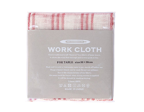 中川政七商店　麻ふきん　ワーククロス（WORKCLOTRH）　FOR TABLE チェック/赤