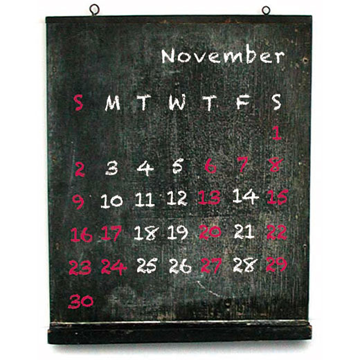 11月の営業予定